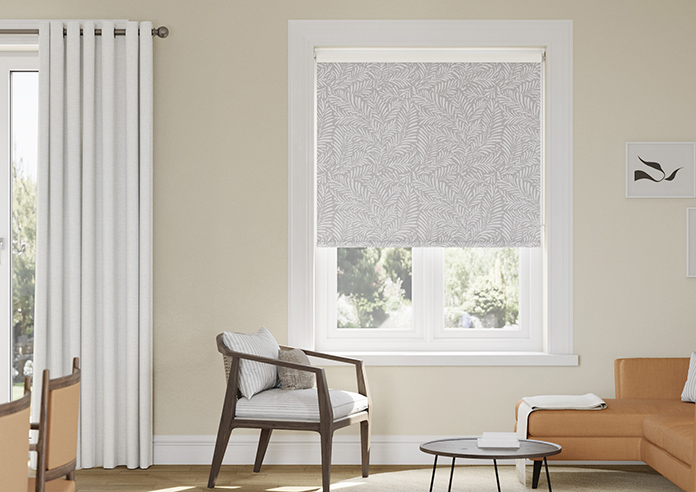 Balmy Palms (Blackout), Grey Whisp - Twist&Fit Roller Blind - Image 3